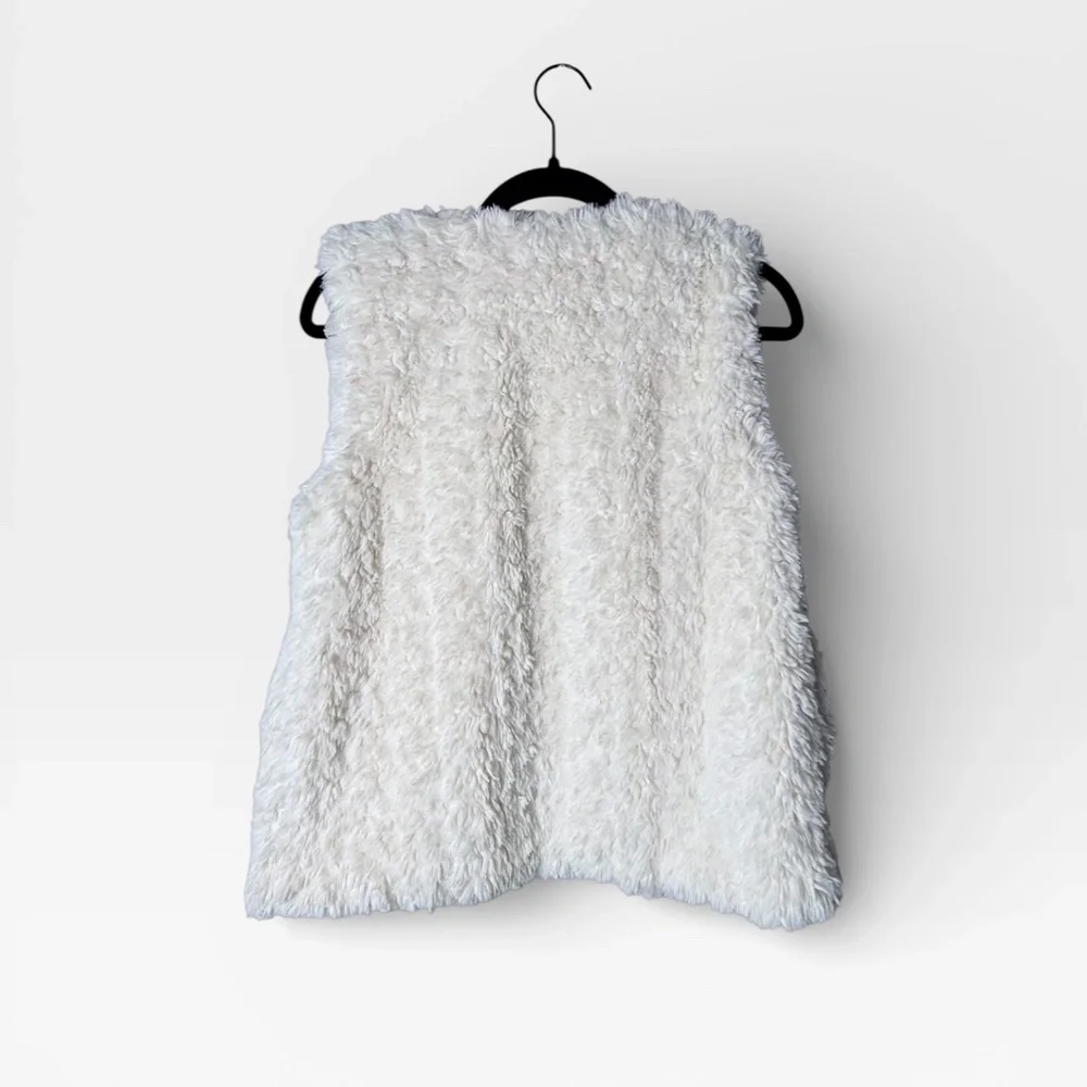 Bernardo Faux Suede Fur Vest White Size Large‎ (L)
